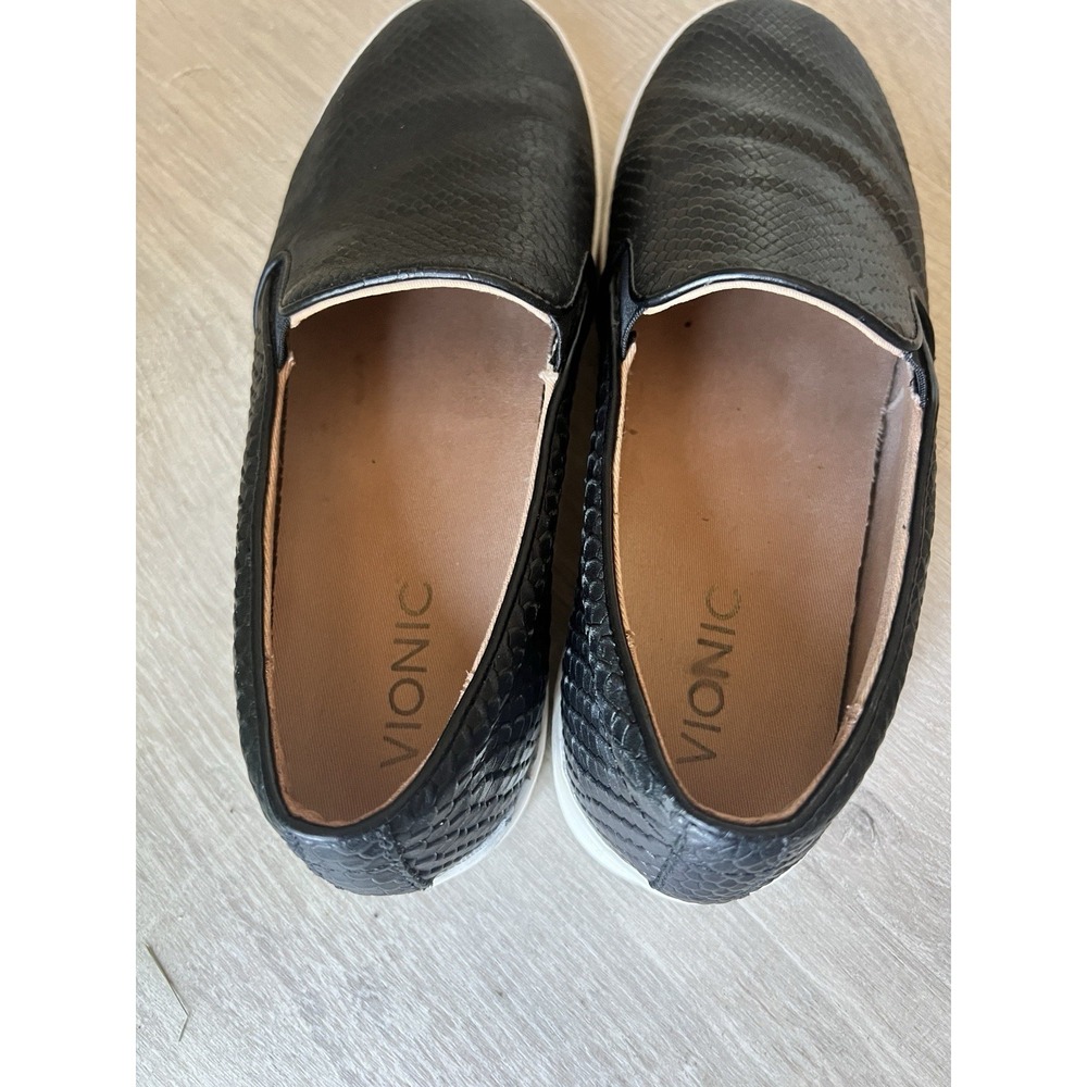 Vionic Woman's Splendid Demetra Black Leather Slip On Sneakers Size 7 - Picture 5 of 8